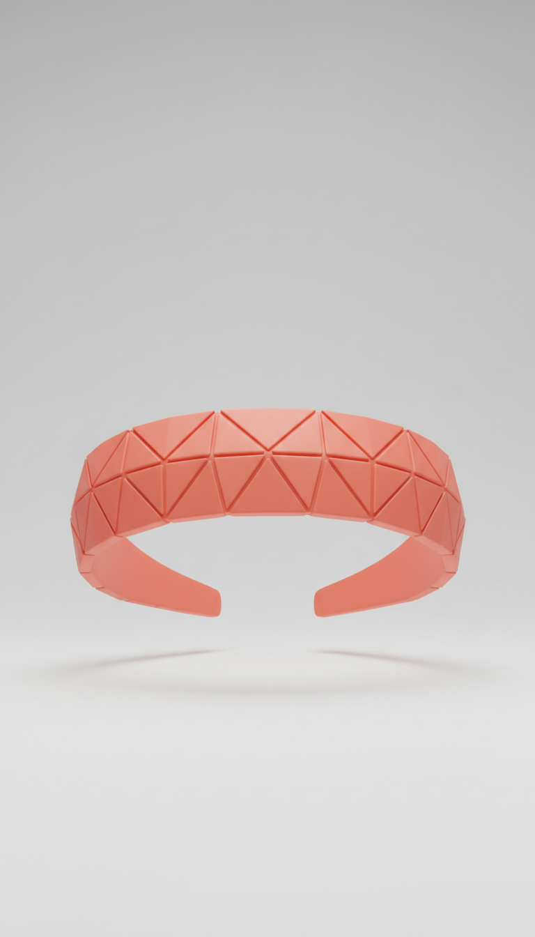 Coral geometric headband