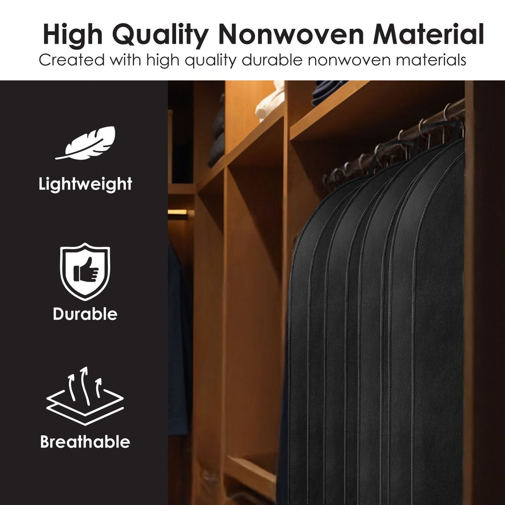 Mber 3-Pack 43" Garment Bag with Visible Transparent Window, Black