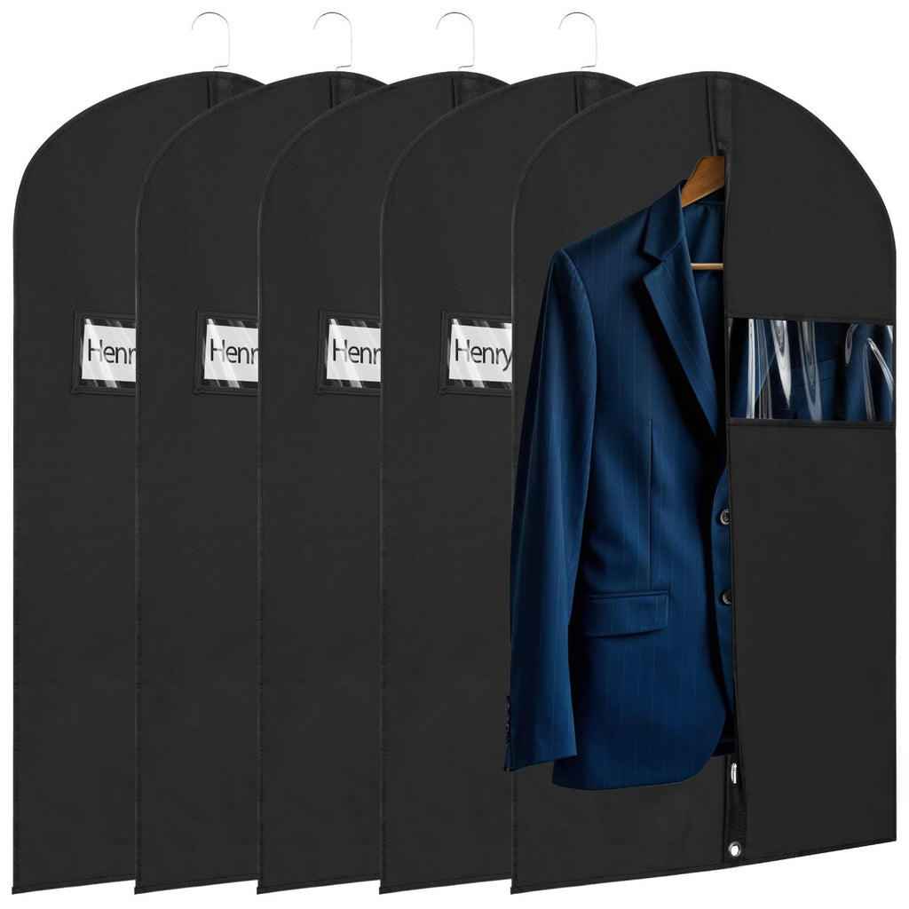 Mber 40" Garment Bag with Visible Transparent Window, Black
