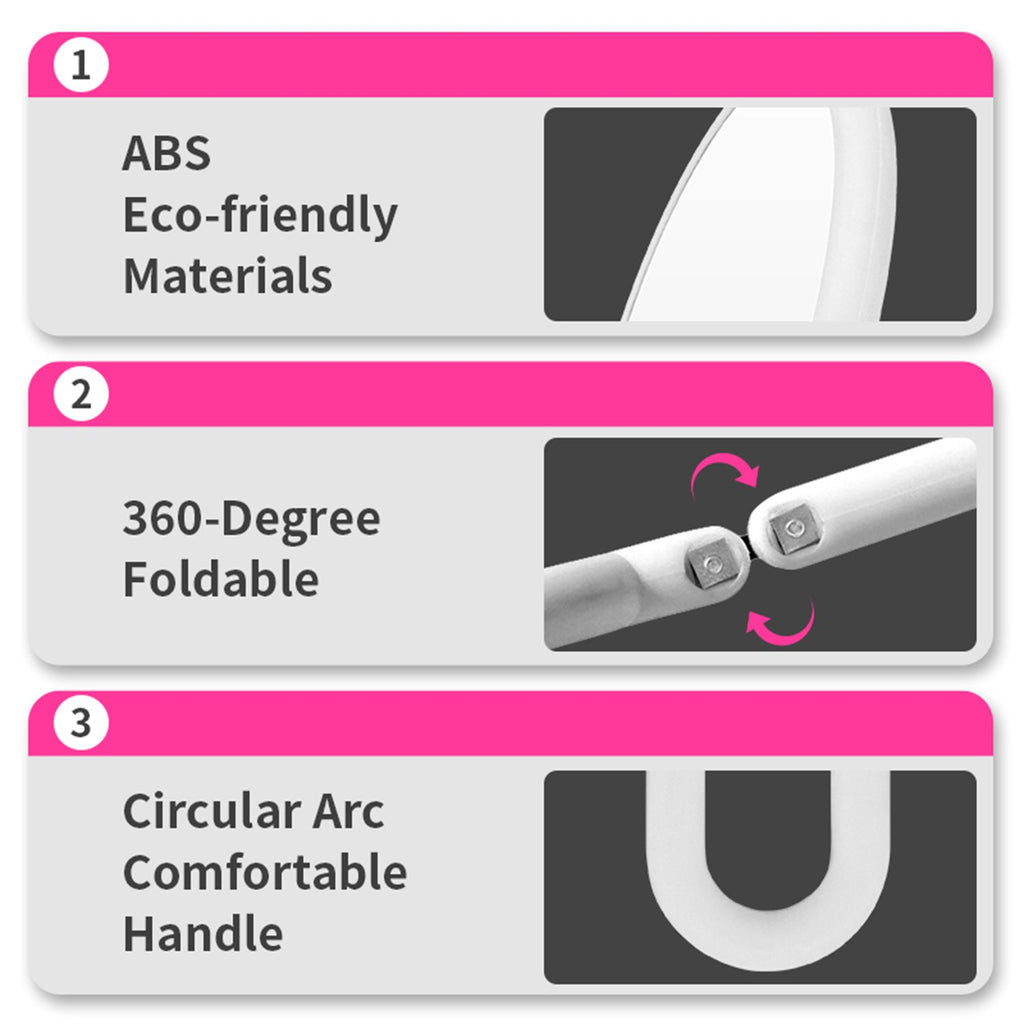 Mber Foldable Handheld Makeup Mirror with 2-Sided 1X 10X Magnifying Mirror