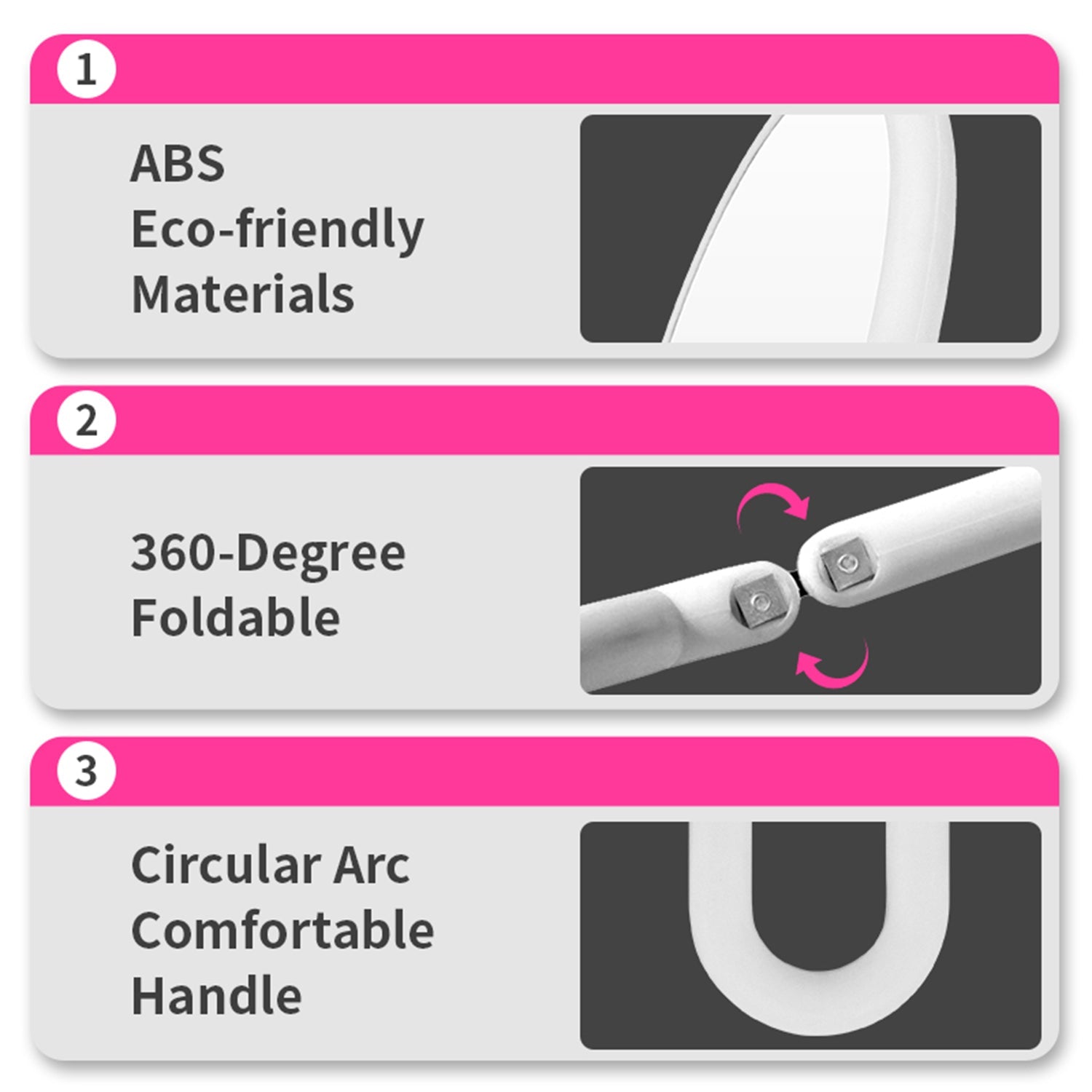 Mber Foldable Handheld Makeup Mirror with 2-Sided 1X 10X Magnifying Mirror