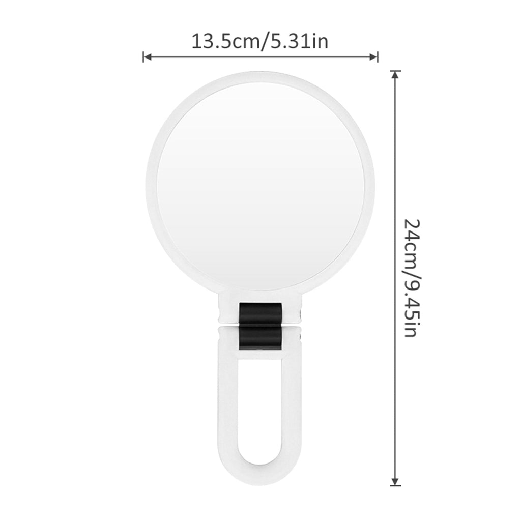 Mber Foldable Handheld Makeup Mirror with 2-Sided 1X 10X Magnifying Mirror