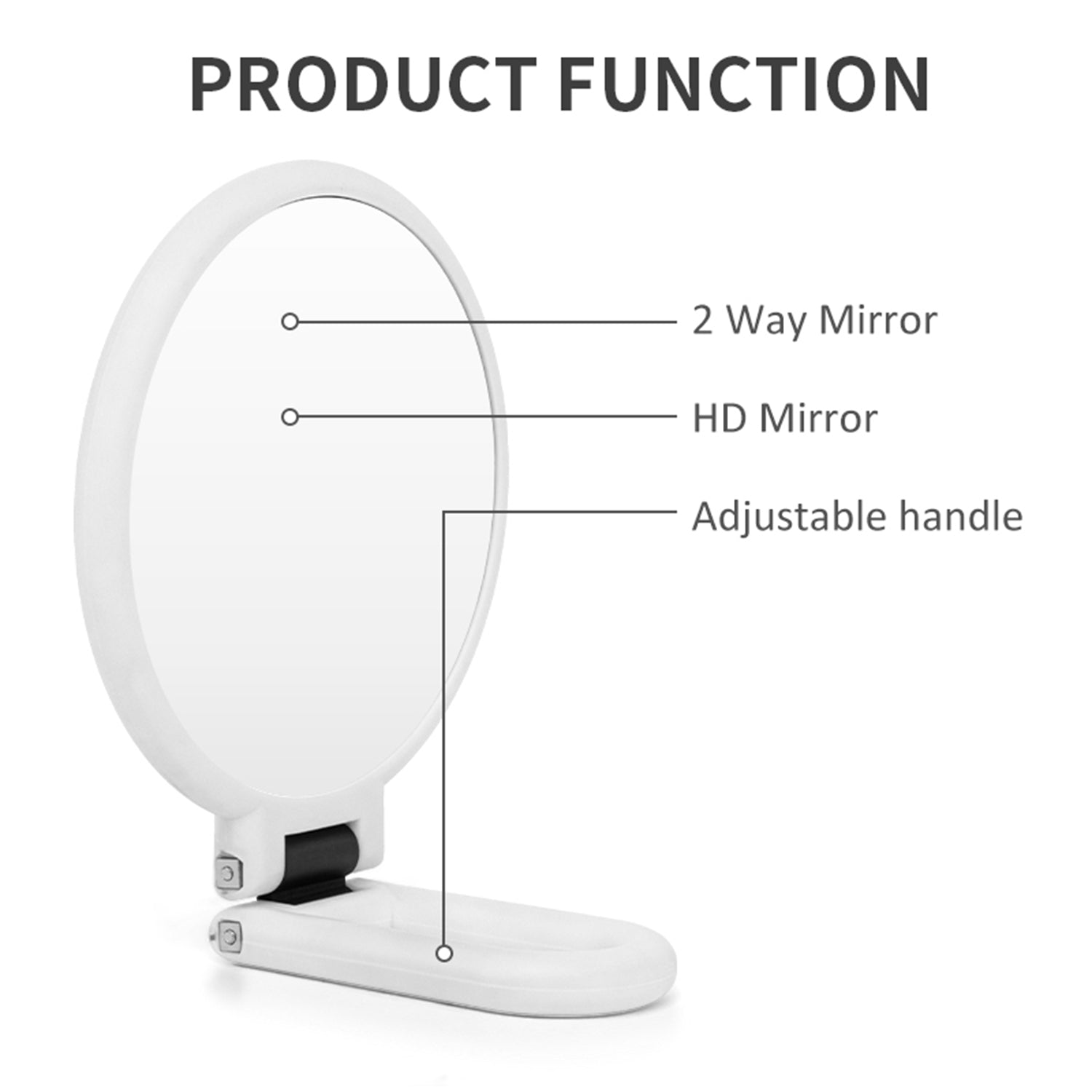 Mber Foldable Handheld Makeup Mirror with 2-Sided 1X 10X Magnifying Mirror
