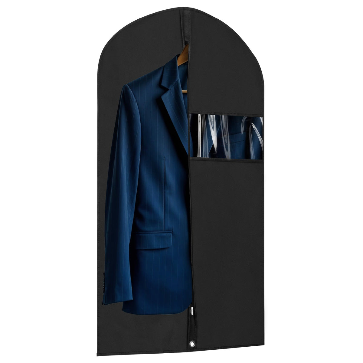Mber 40" Garment Bag with Visible Transparent Window, Black