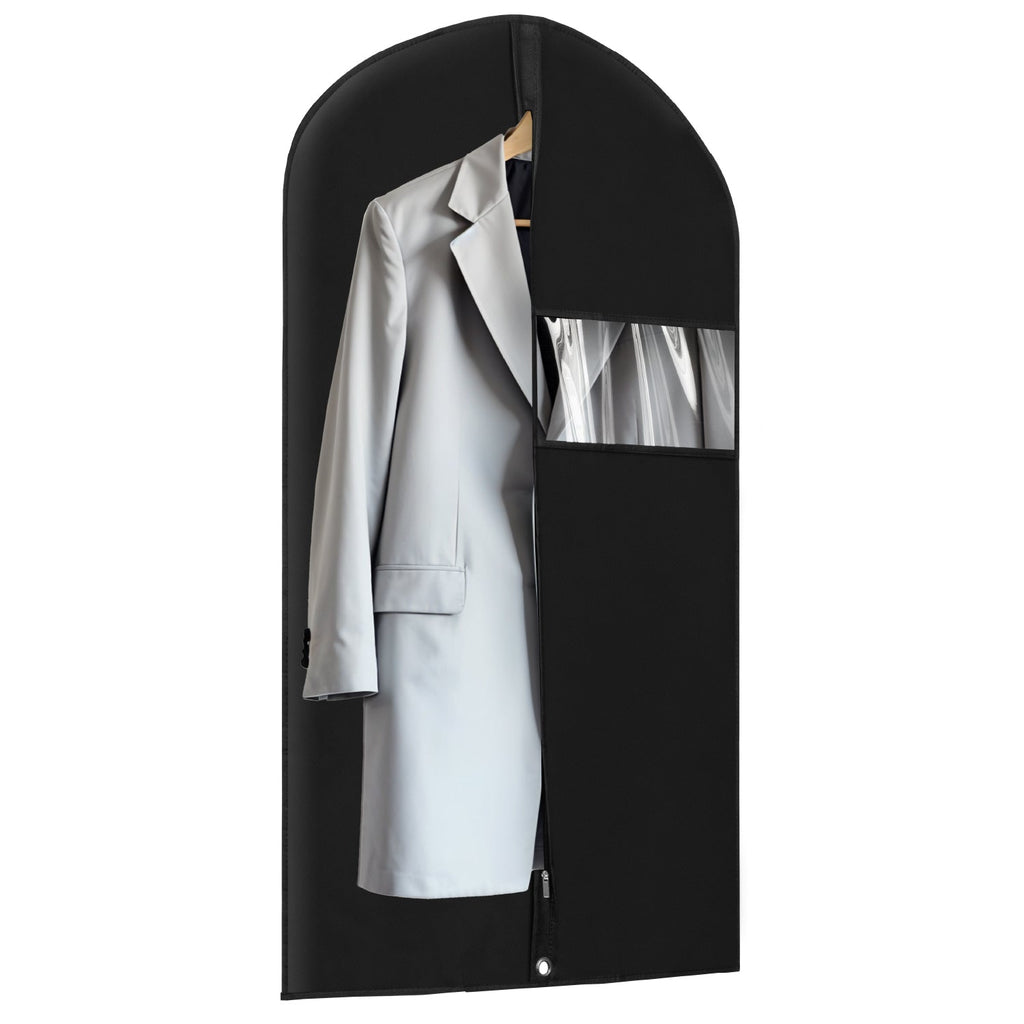 Mber 47" Garment Bag with Visible Transparent Window, Black