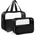 Mber 2-Pack TSA Approved Clear Travel Makeup Bag, Black
