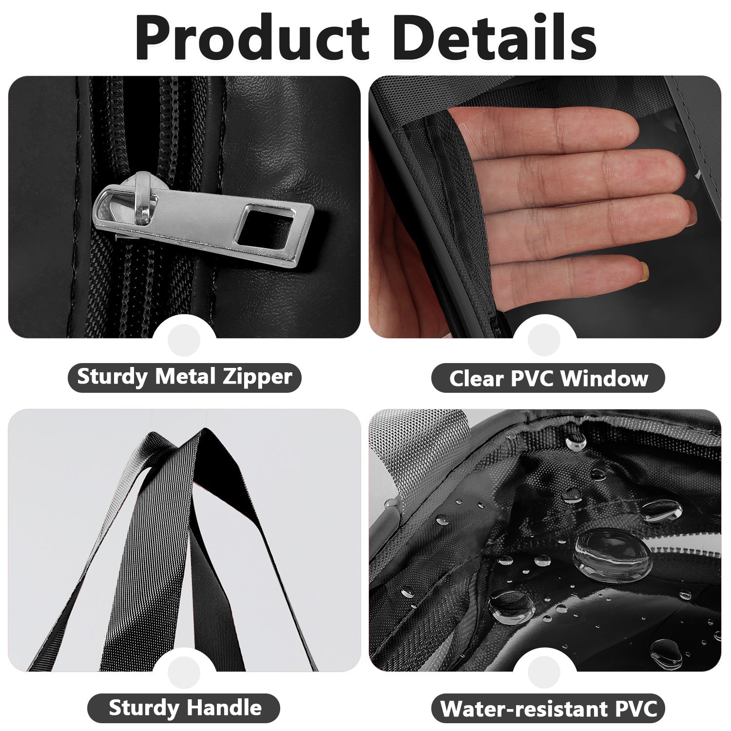 Mber 2-Pack TSA Approved Clear Travel Makeup Bag, Black