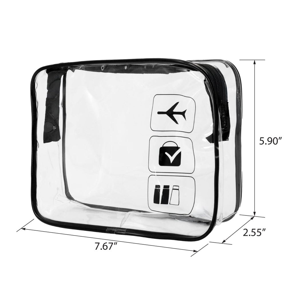 Mber TSA Approved Clear Travel Toiletry Bag, Black