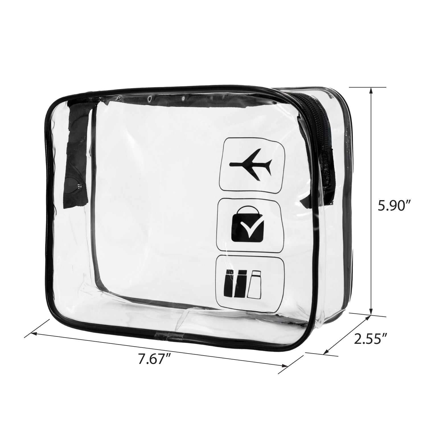 Mber TSA Approved Clear Travel Toiletry Bag, Black