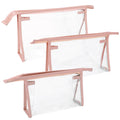 Mber 3-Pack TSA Approved Clear Travel Makeup Bag, Pink