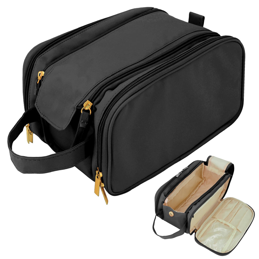 Mber Travel Makeup Bag with Compartments, Black
