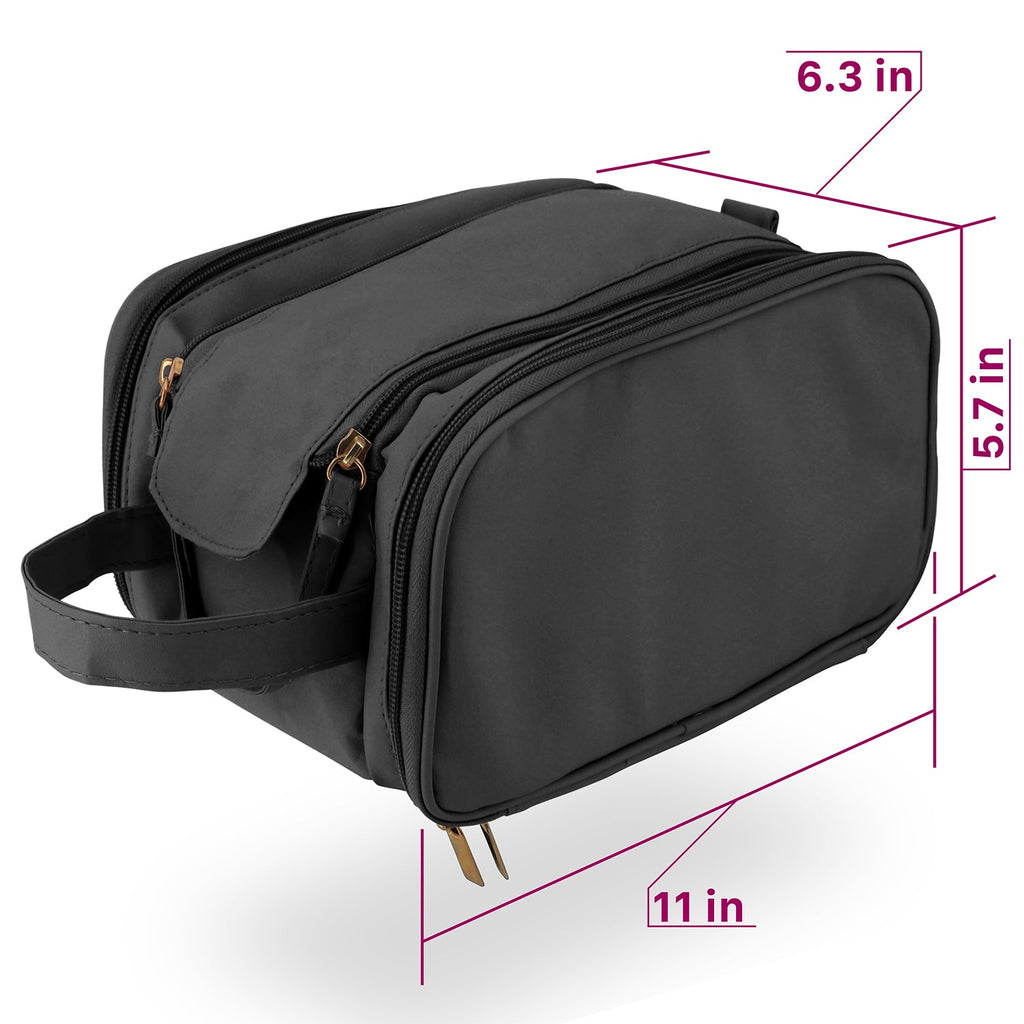 Mber Travel Makeup Bag with Compartments, Black