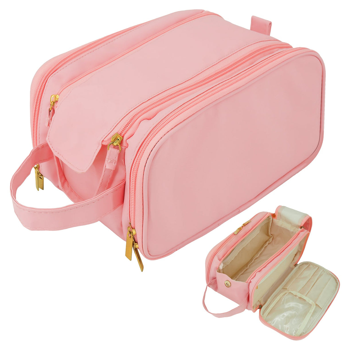 Mber Travel Makeup Bag with Compartments, Black
