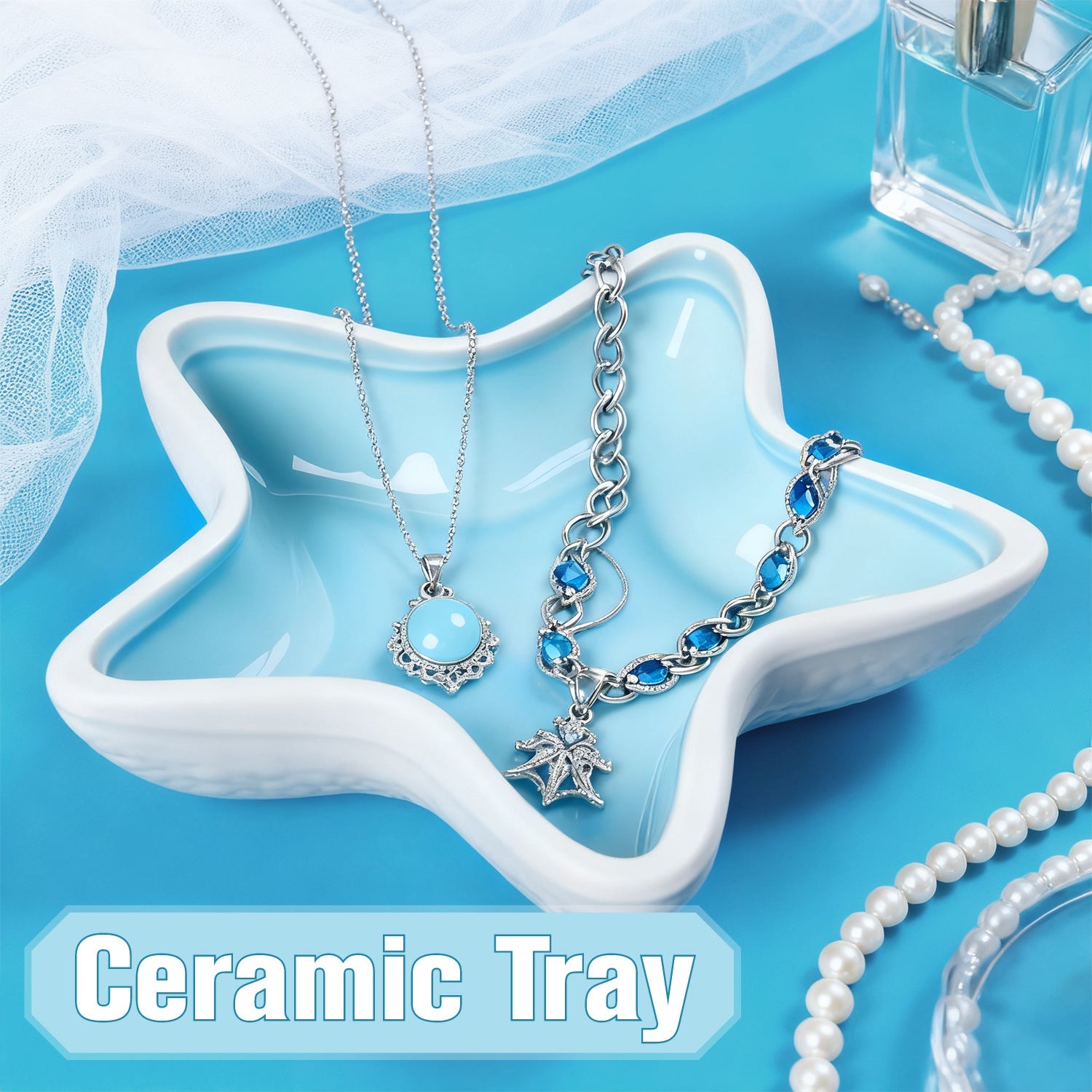 Mber Ceramic Jewelry Tray, Starfish