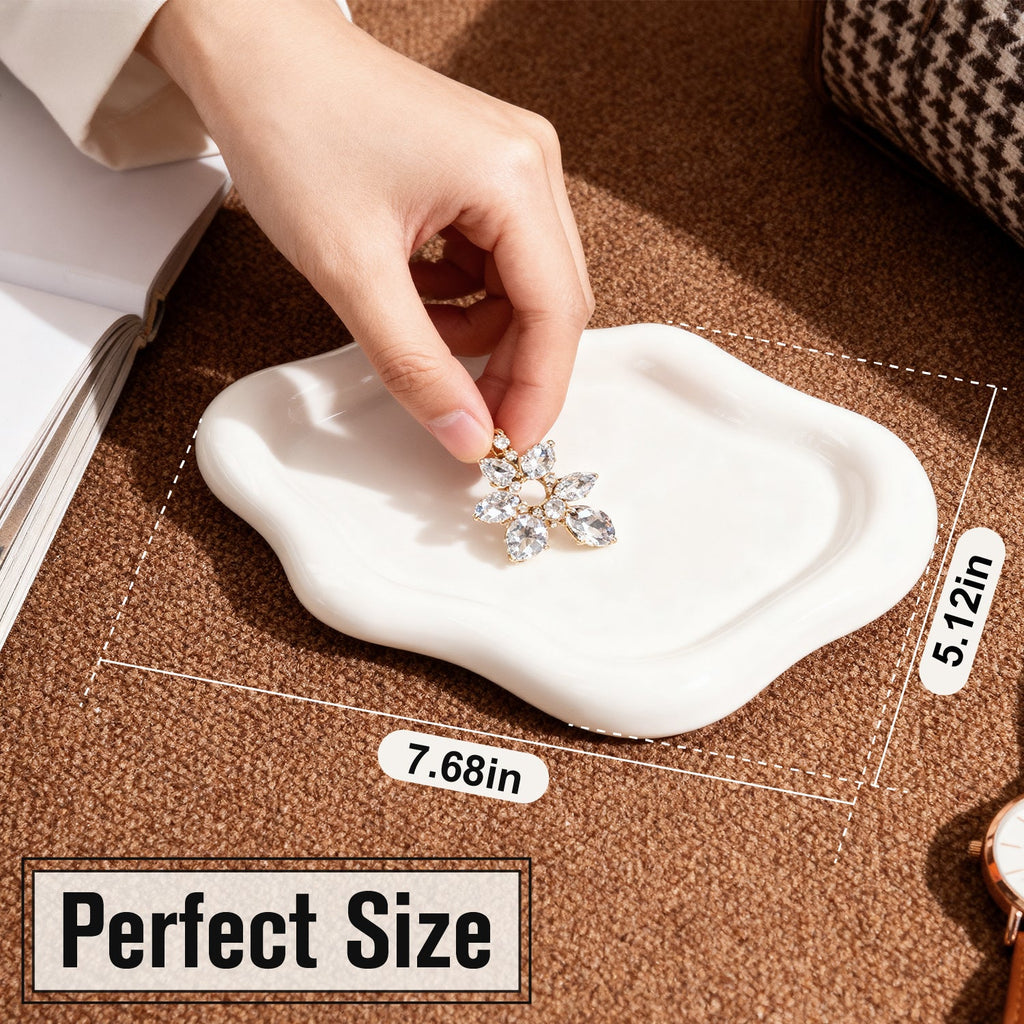 Mber Organic Shape Jewelry Tray, Ceramic or Stainless Steel