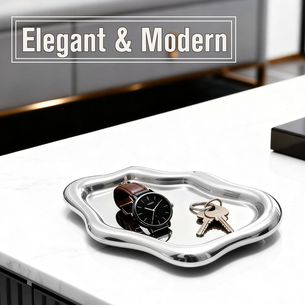 Mber Organic Shape Jewelry Tray, Ceramic or Stainless Steel