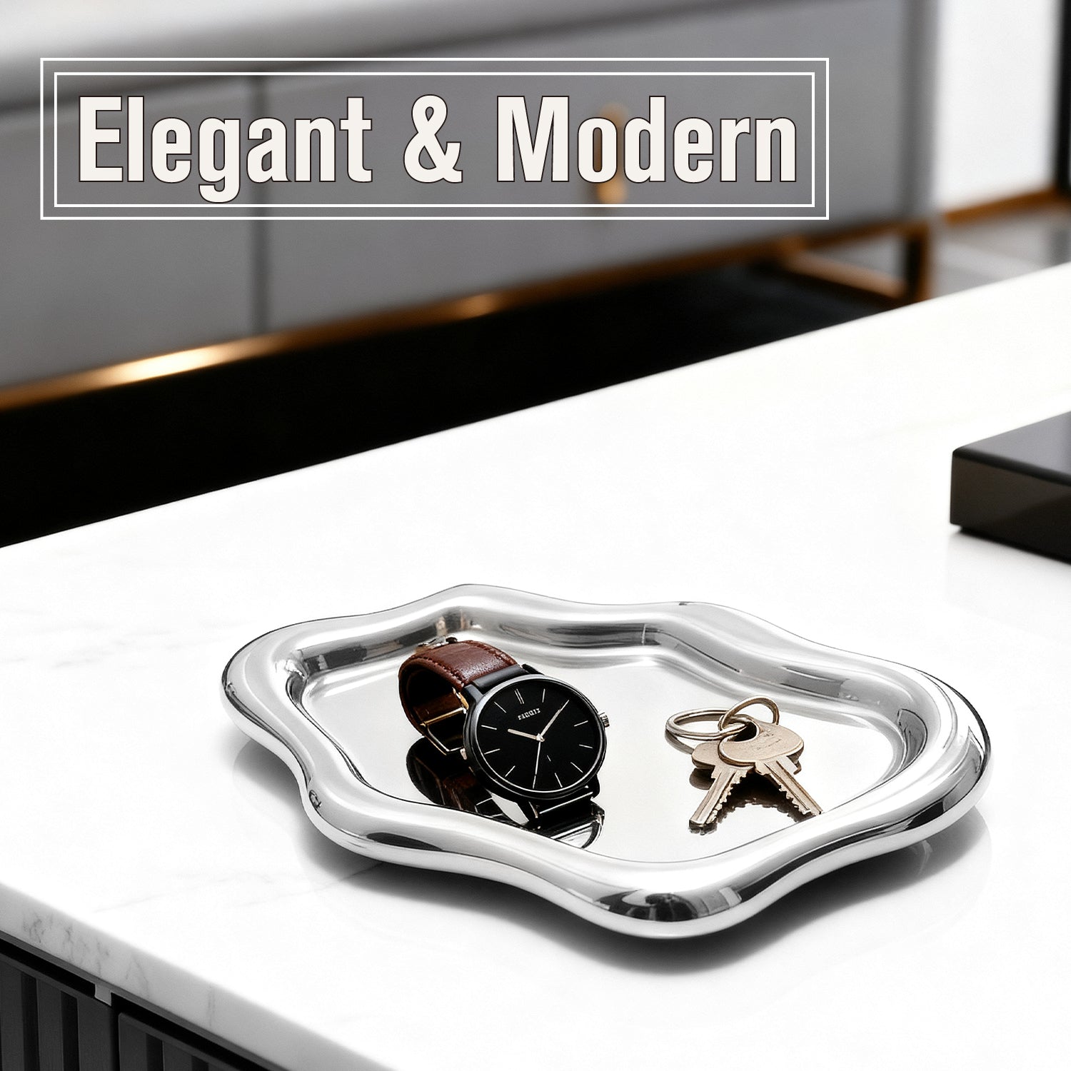 Mber Organic Shape Jewelry Tray, Ceramic or Stainless Steel