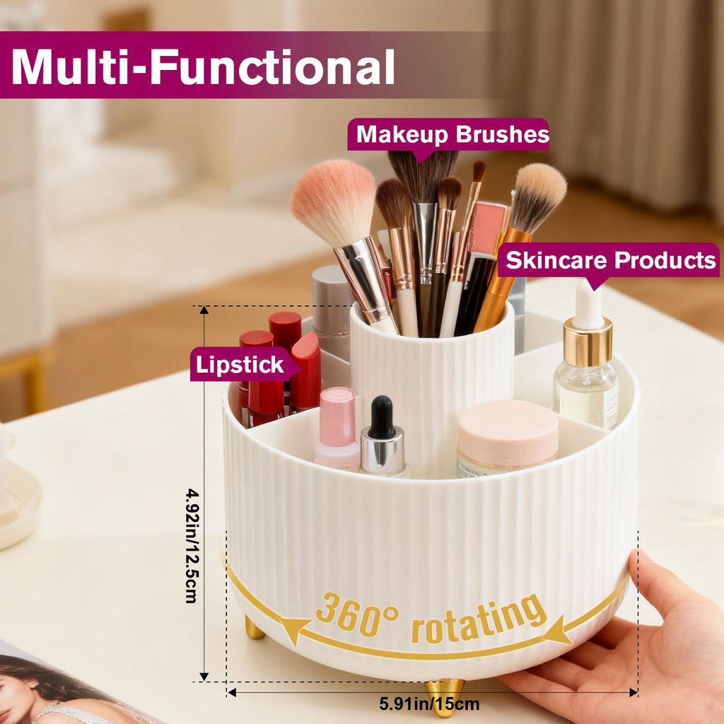Mber Makeup Brush Holder Organizer with 360° Rotating Base