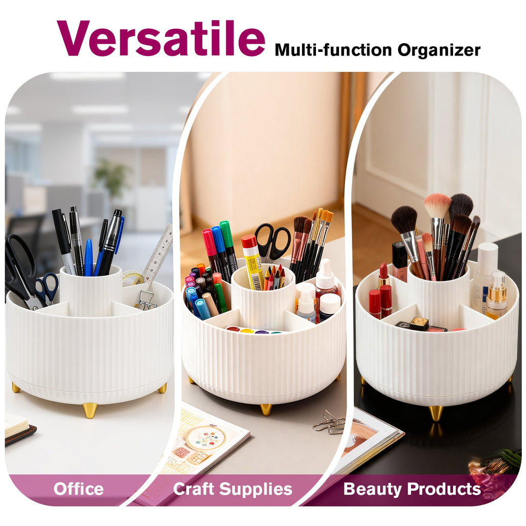 Mber Makeup Brush Holder Organizer with 360° Rotating Base