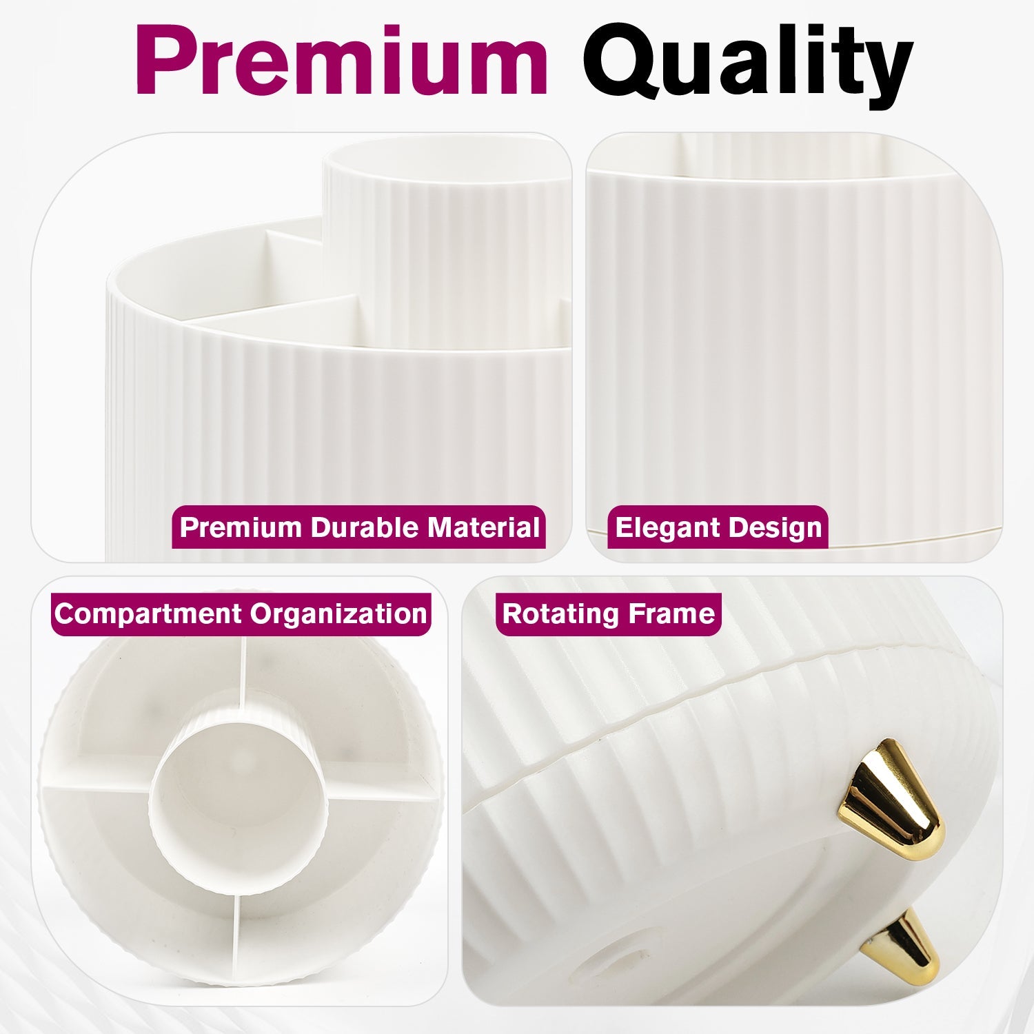Mber Makeup Brush Holder Organizer with 360° Rotating Base
