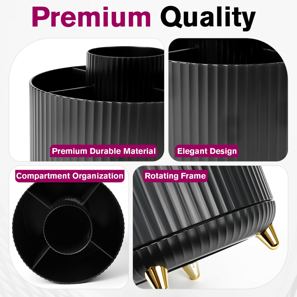 Mber Makeup Brush Holder Organizer with 360° Rotating Base