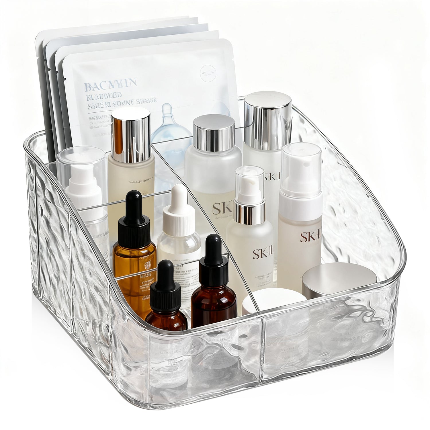 Mber Acrylic Makeup Organizer Countertop with 5 Compartments