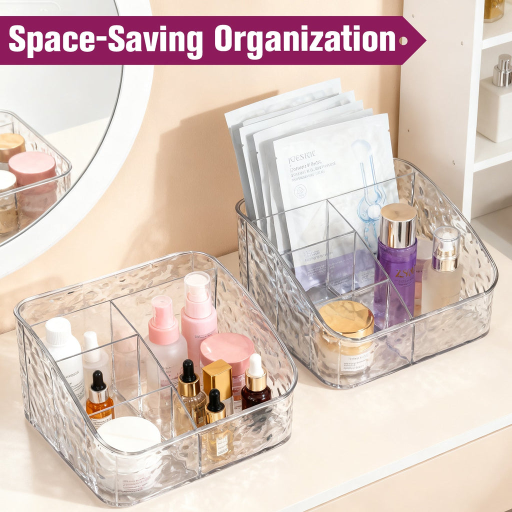 Mber Acrylic Makeup Organizer Countertop with 5 Compartments