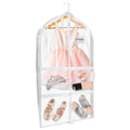 Mber 39" Dance Garment Bags with 4 Medium Clear Zipper Pockets, Clear