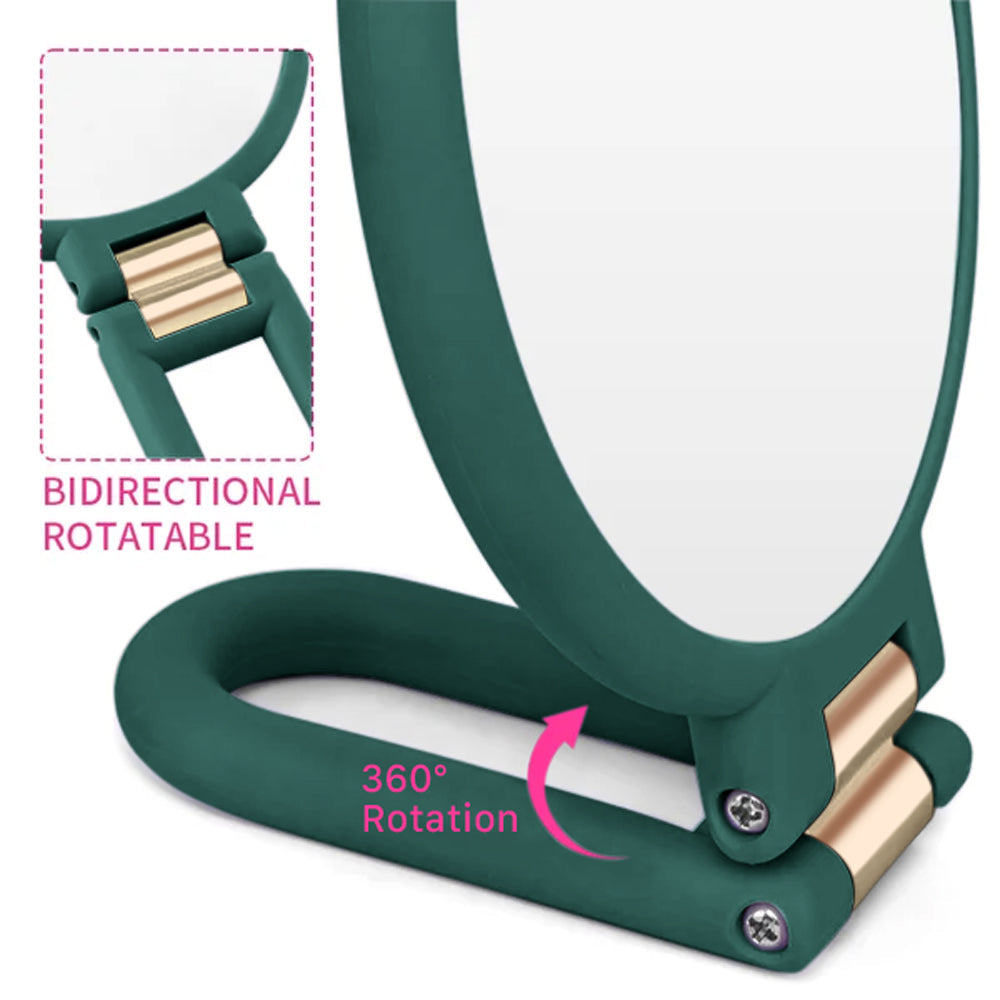Mber Foldable Handheld Makeup Mirror with 2-Sided 1X 10X Magnifying Mirror