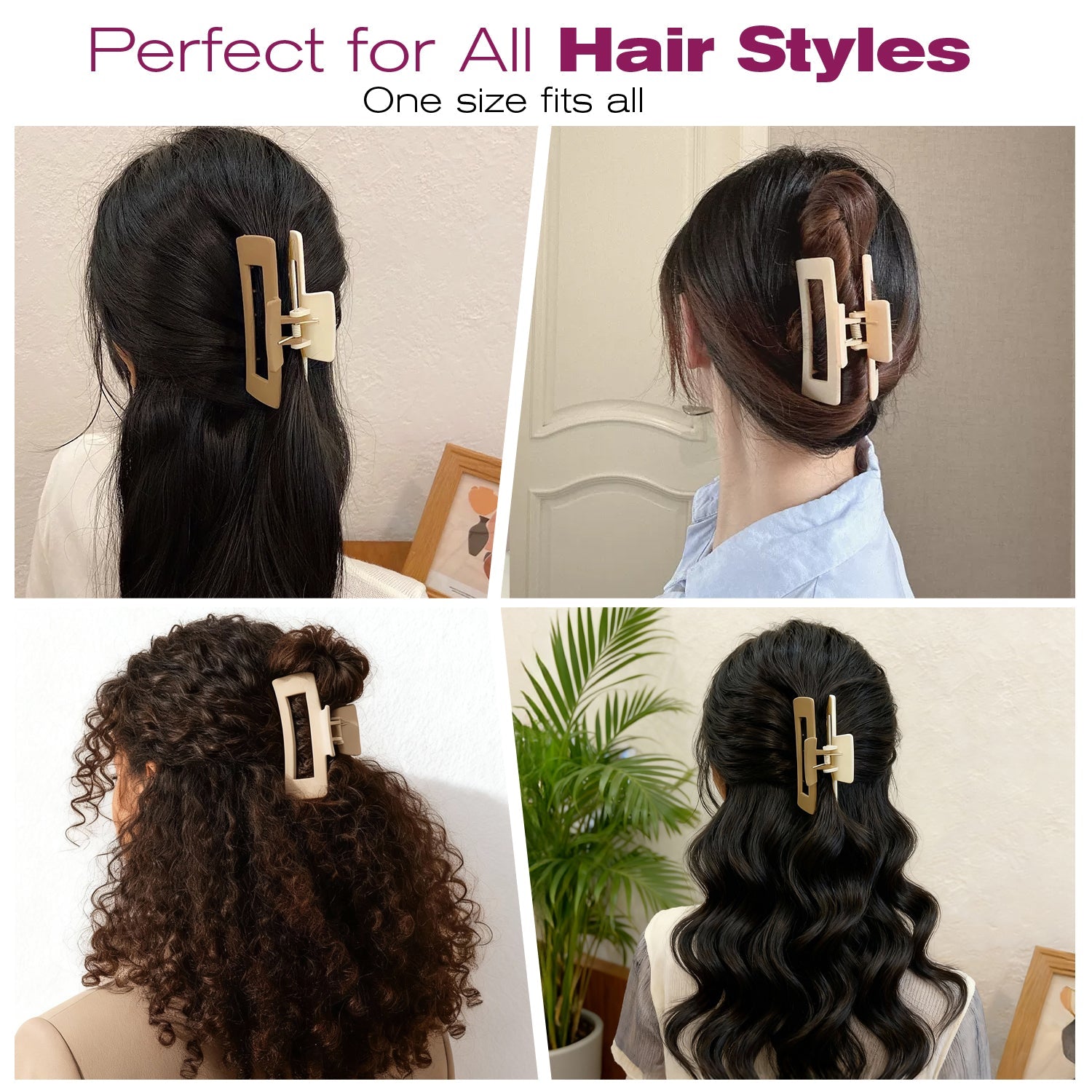 Mber Large Hair Claw Clips, Assorted Matte Colors