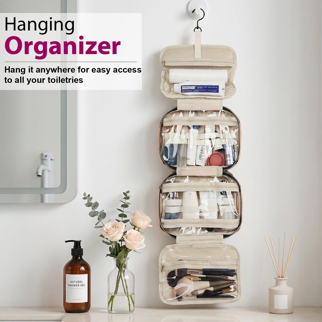 Mber Hanging Travel Toiletry Bag, Pink