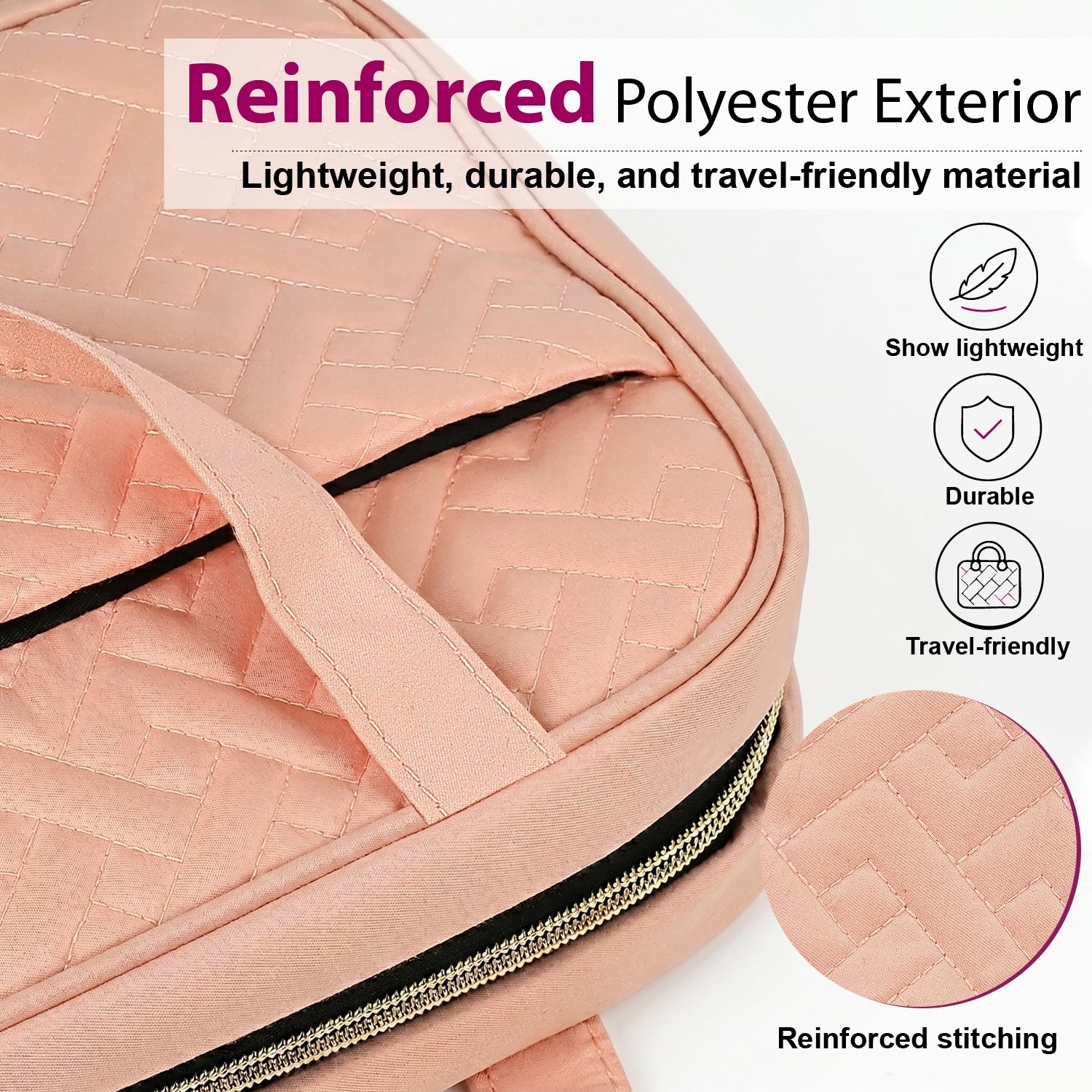Mber Hanging Travel Toiletry Bag, Pink