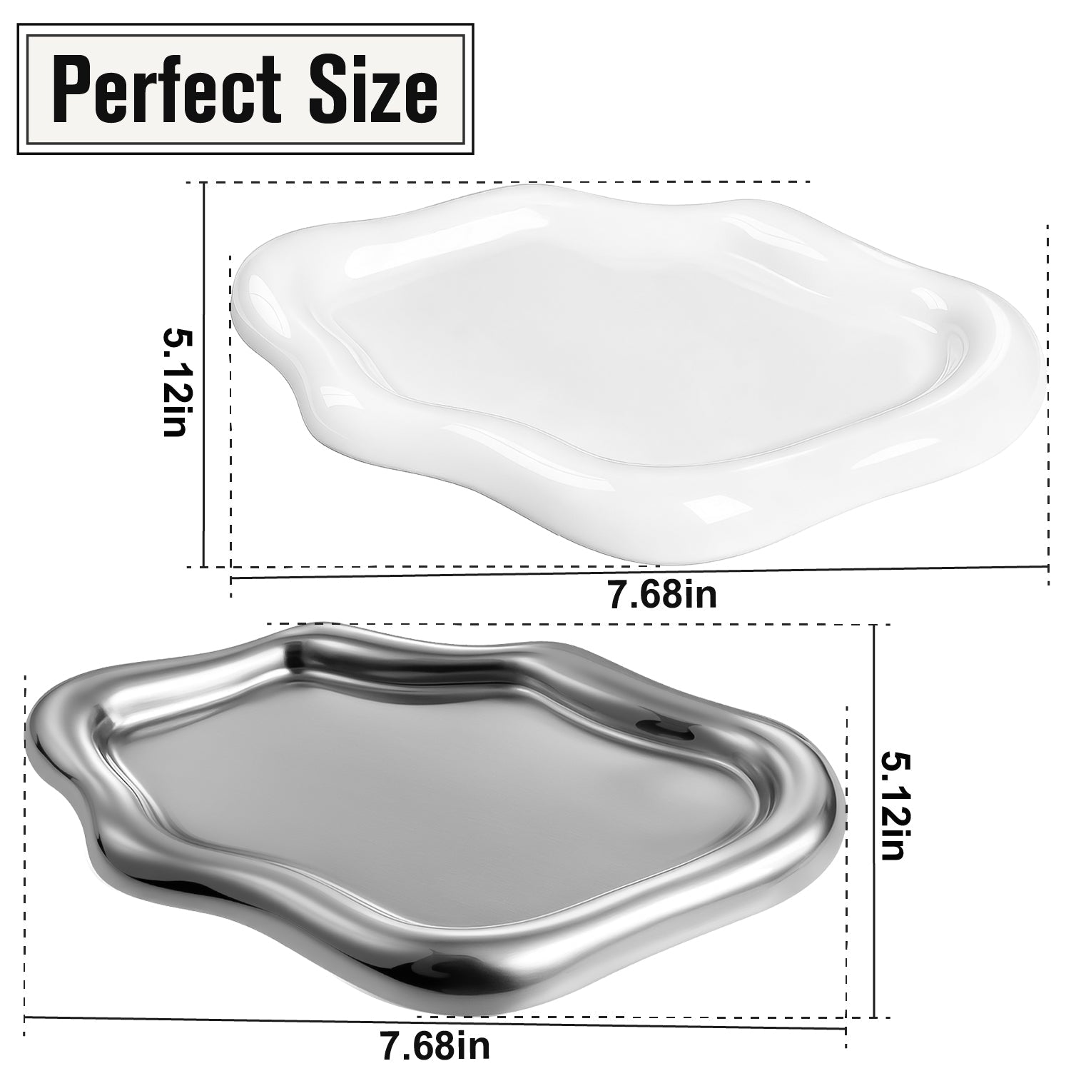 Mber Organic Shape Jewelry Tray, Ceramic or Stainless Steel