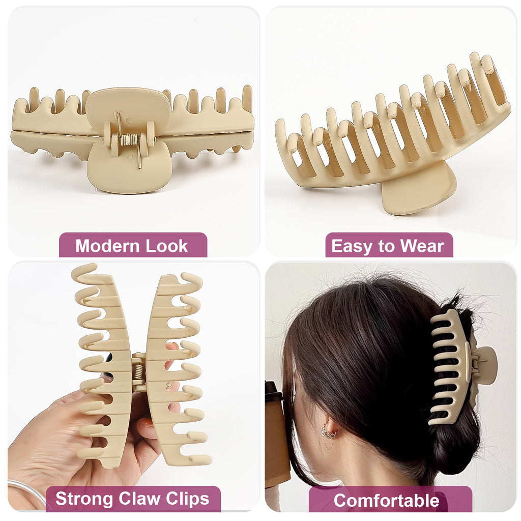 Mber Large Hair Claw Clips, Assorted Matte Colors