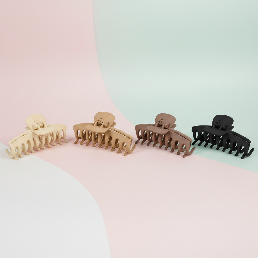 Mber Large Hair Claw Clips in 4 colors - cream, tan, brown, black
